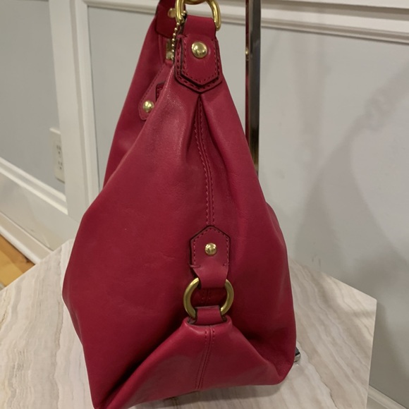 Coach Vintage Ashley Pink Pleated Leather Convertible Hobo Bag EUC - Picture 4 of 14